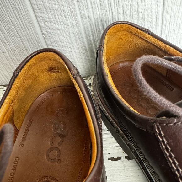 ECCO Men\'s Oxfords Round Toe Dark Brown Dress Shoes 33154 Career Business Sz 42 main image 15
